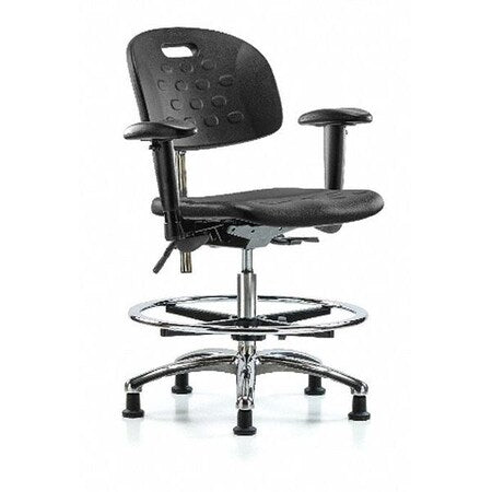 ESD Task Chair, Adjustable Arms, 20-1/2" to 28" Height, Black