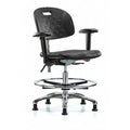 ESD Task Chair, Adjustable Arms, 20-1/2" to 28" Height, Black