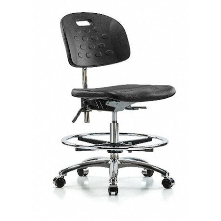 ESD Task Chair, No Arms, 20-1/2" to 28" Height, Black