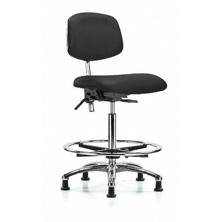 Clean Room Chair Ergonomic Chair, No Arms, 26-1/4" to 36" Height, Vinyl, Black
