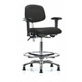 Clean Room Chair Ergonomic Chair, Adjustable Arms, 26-1/4" to 36" Height, Vinyl, Black