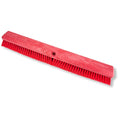 24 in Sweep Face Floor Broom, Soft/Stiff Combination, Synthetic, Red