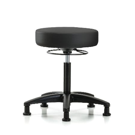 Bench Stool, Med, Vinyl, Glides, BLK