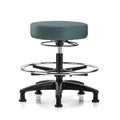 Bench Stool, Med, Vinyl, CF, Glides, Blu
