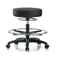 Bench Stool, Med, Vinyl, CF, Casters, BLK