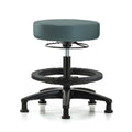 Bench Stool, Med, Vinyl, BF, Glides, Blu