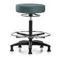 Bench Stool, Hi, Vinyl, CF, Glides, Blu
