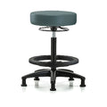 Bench Stool, Hi, Vinyl, BF, Glides, Blu