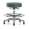 Bench Stool, Med, Vin, Chrm, CF, Glides, Blu