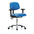 Ergonomic Chair, Adjustable Arms, 21-1/2" to 29" Height, Blue