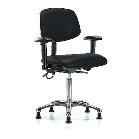Ergonomic Chair, Adjustable Arms, 21-1/2" to 29" Height, Black