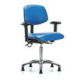 Ergonomic Chair, Adjustable Arms, 21-1/2" to 29" Height, Blue