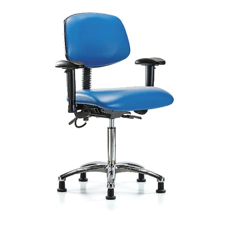 Ergonomic Chair, Adjustable Arms, 21-1/2" to 29" Height, Blue
