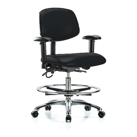 Ergonomic Chair, Adjustable Arms, 21-1/2" to 29" Height, Black