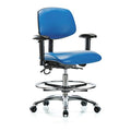 Ergonomic Chair, Adjustable Arms, 21-1/2" to 29" Height, Blue