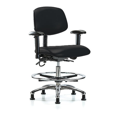 Ergonomic Chair, Adjustable Arms, 21-1/2" to 29" Height, Black