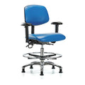 Ergonomic Chair, Adjustable Arms, 21-1/2" to 29" Height, Blue