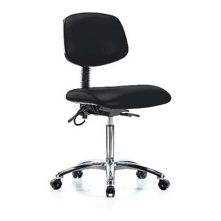 Ergonomic Chair, No Arms, 21-1/2" to 29" Height, Black