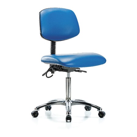 Ergonomic Chair, No Arms, 21-1/2" to 29" Height, Blue