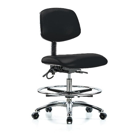 Ergonomic Chair, No Arms, 21-1/2" to 29" Height, Black