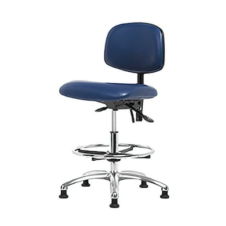 Ergonomic Chair, No Arms, 21-1/2" to 29" Height, Blue
