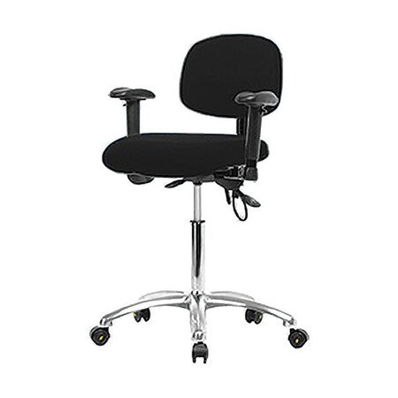 Ergonomic Chair, Adjustable Arms, 21-1/2" to 29" Height, Black