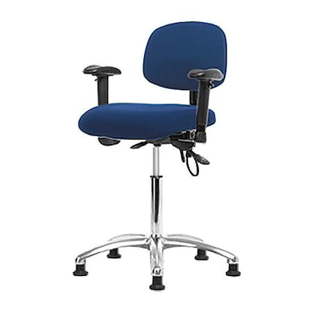 Ergonomic Chair, Adjustable Arms, 21-1/2" to 29" Height, Blue
