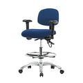 Ergonomic Chair, Adjustable Arms, 21-1/2" to 29" Height, Blue