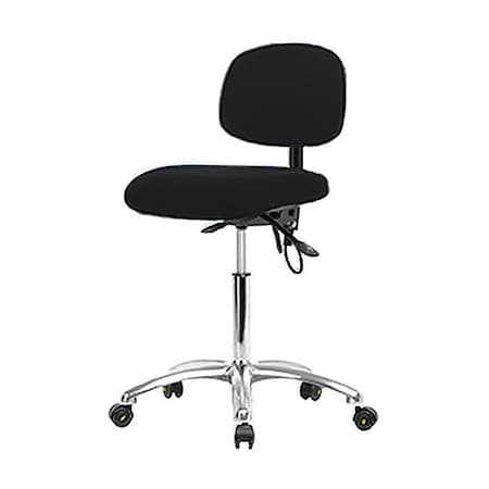 Ergonomic Chair, No Arms, 21-1/2" to 29" Height, Black