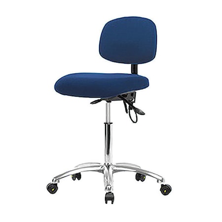Ergonomic Chair, No Arms, 21-1/2" to 29" Height, Blue