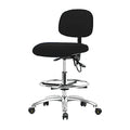 Ergonomic Chair, No Arms, 21-1/2" to 29" Height, Black