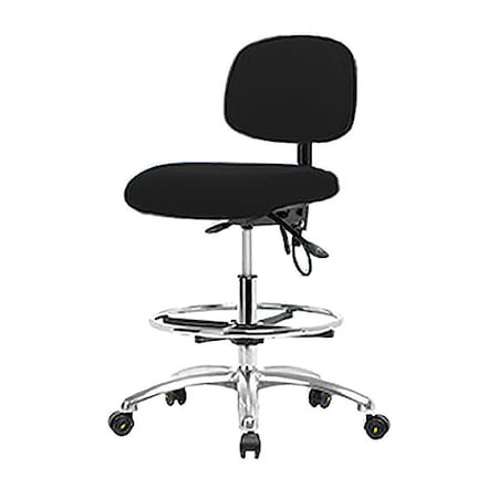 Ergonomic Chair, No Arms, 21-1/2" to 29" Height, Black