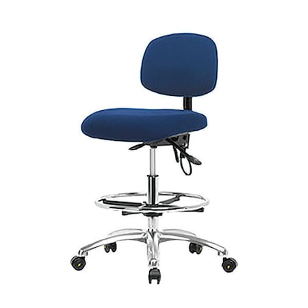 Ergonomic Chair, No Arms, 21-1/2" to 29" Height, Blue
