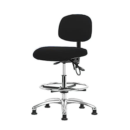 Ergonomic Chair, No Arms, 21-1/2" to 29" Height, Black