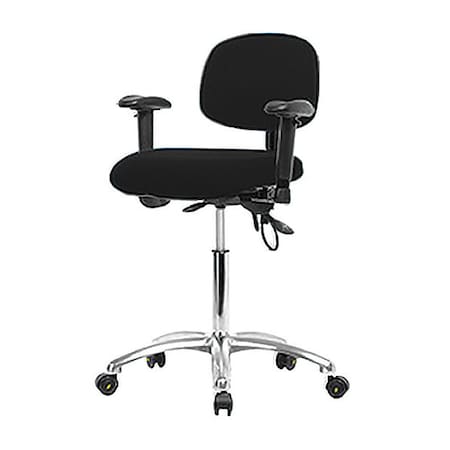 Ergonomic Chair, Adjustable Arms, 21-1/2" to 29" Height, Black