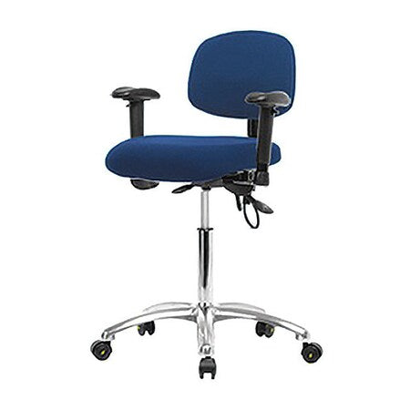 Ergonomic Chair, Adjustable Arms, 21-1/2" to 29" Height, Blue
