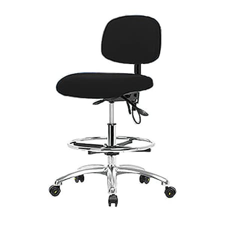 Ergonomic Chair, No Arms, 21-1/2" to 29" Height, Black