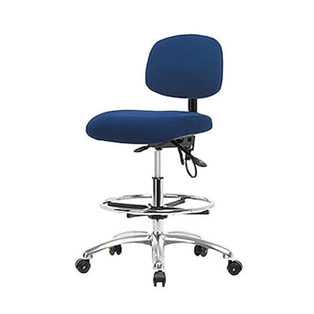 Ergonomic Chair, No Arms, 21-1/2" to 29" Height, Blue