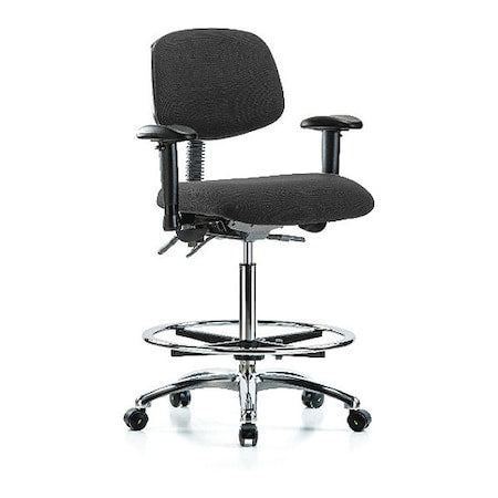 Ergonomic Chair, Adjustable Arms, 26-1/4" to 36" Height, Black