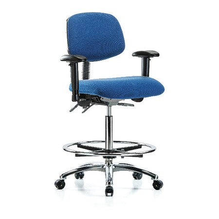 Ergonomic Chair, Adjustable Arms, 26-1/4" to 36" Height, Blue