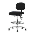 Ergonomic Chair, No Arms, 26-1/4" to 36" Height, Black