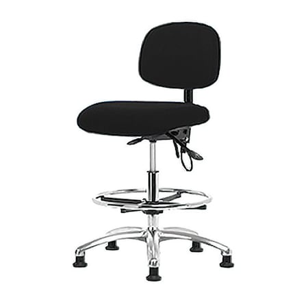 Ergonomic Chair, No Arms, 26-1/4" to 36" Height, Black
