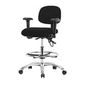 Ergonomic Chair, Adjustable Arms, 26-1/4" to 36" Height, Black
