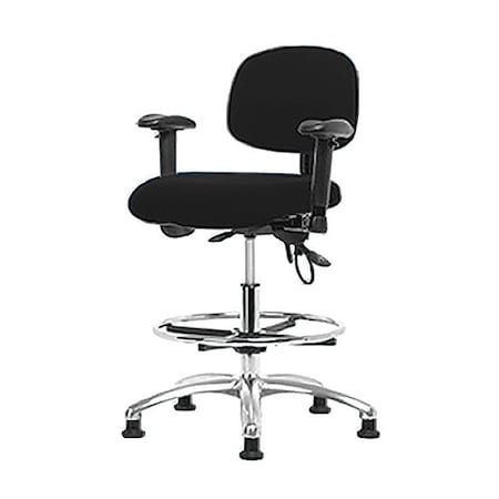 Ergonomic Chair, Adjustable Arms, 26-1/4" to 36" Height, Black