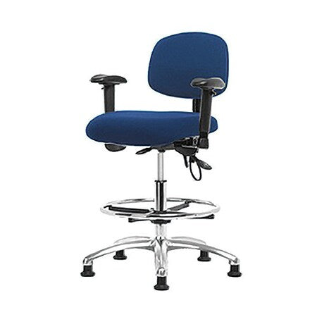Ergonomic Chair, Adjustable Arms, 26-1/4" to 36" Height, Blue