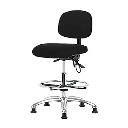 Ergonomic Chair, No Arms, 26-1/4" to 36" Height, Black