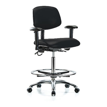 Ergonomic Chair, Adjustable Arms, 26-1/4" to 36" Height, Black