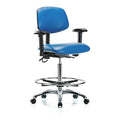 Ergonomic Chair, Adjustable Arms, 26-1/4" to 36" Height, Blue