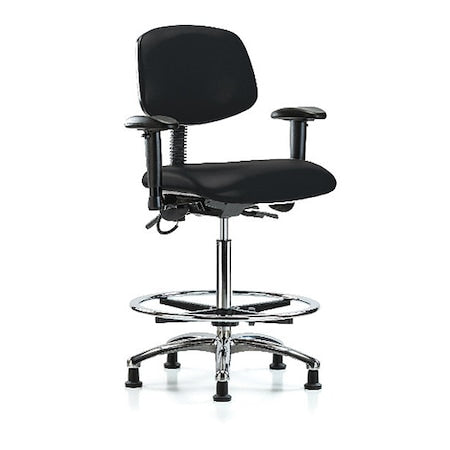 Ergonomic Chair, Adjustable Arms, 26-1/4" to 36" Height, Black