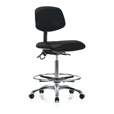 Ergonomic Chair, No Arms, 26-1/4" to 36" Height, Black